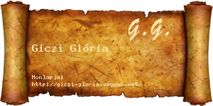 Giczi Glória névjegykártya